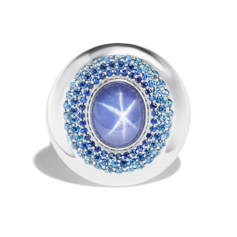Star Sapphire Super Saucer sold by Stoned Fine Jewelry