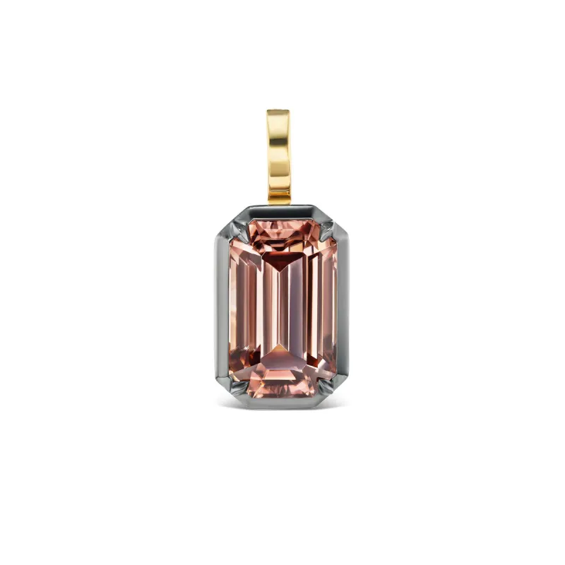 *NEW* Collet Set Brownish-Pinkish Zircon Charm sold by Stoned Fine Jewelry