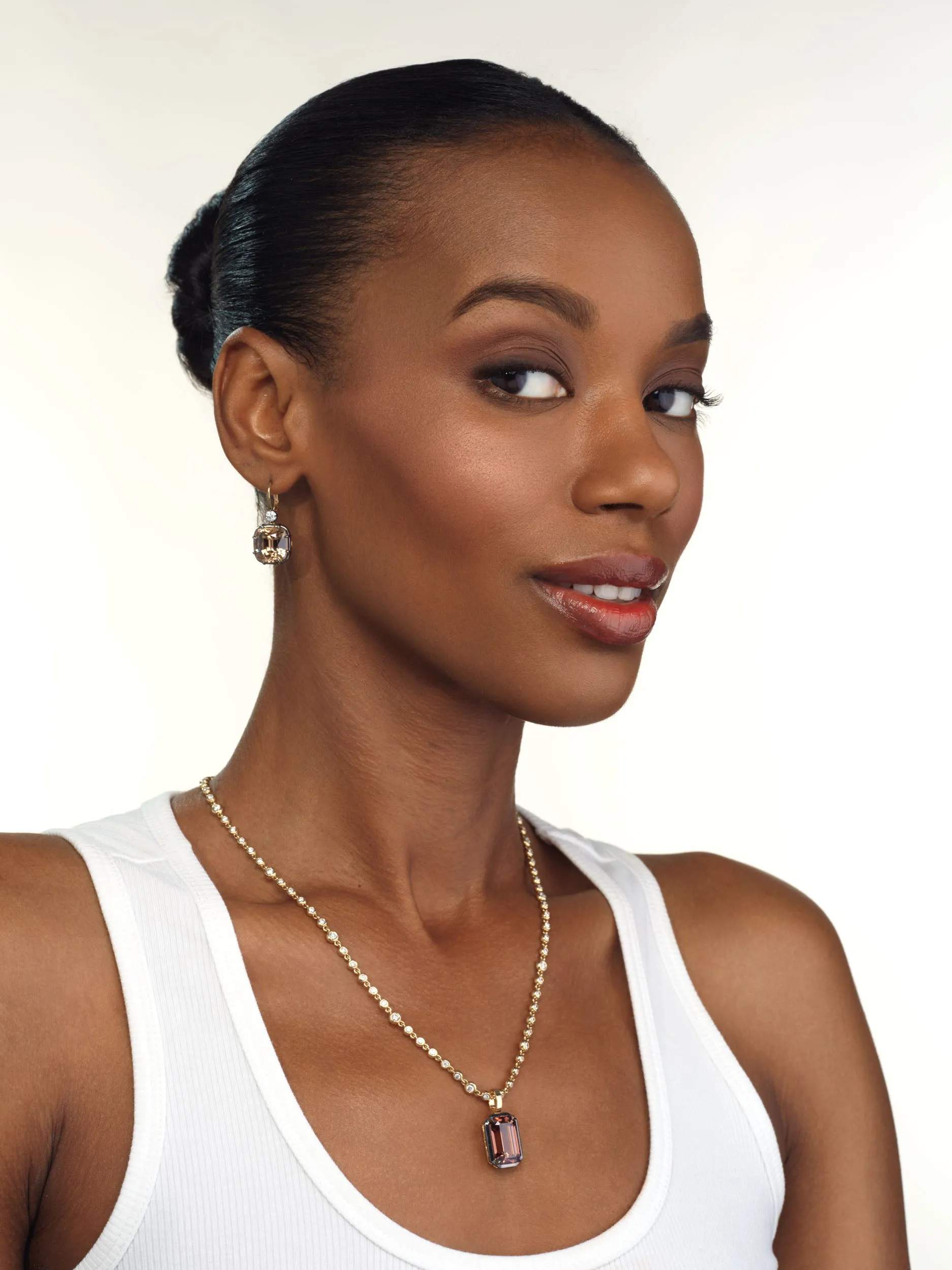 *NEW* Collet Set Champagne Zircon Earrings sold by Stoned Fine Jewelry product image thumbnail 3