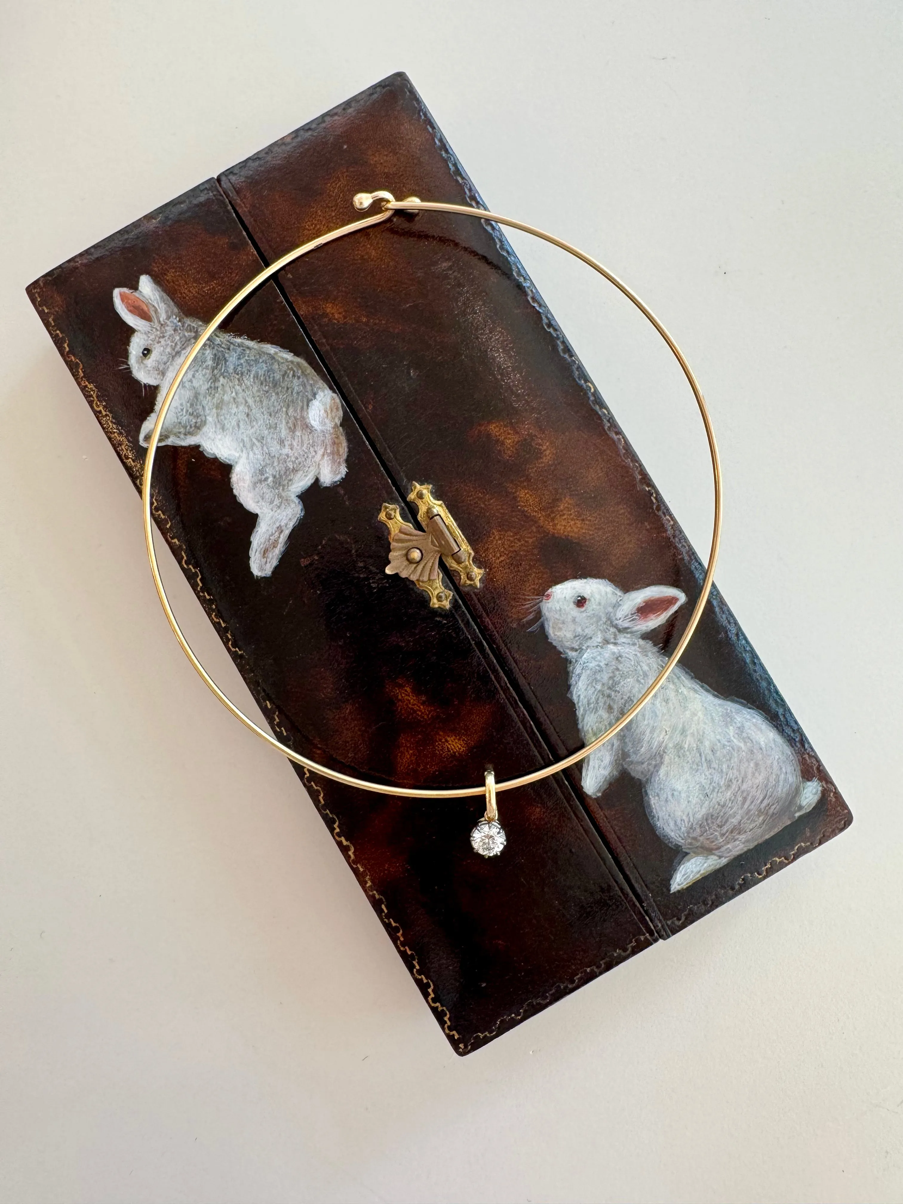 Collet Set 1 Carat Round Diamond Charm sold by Stoned Fine Jewelry