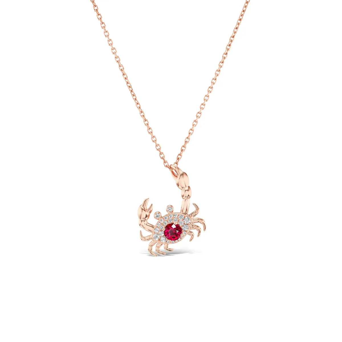 Burmese Ruby Crab Pendant sold by Stoned Fine Jewelry
