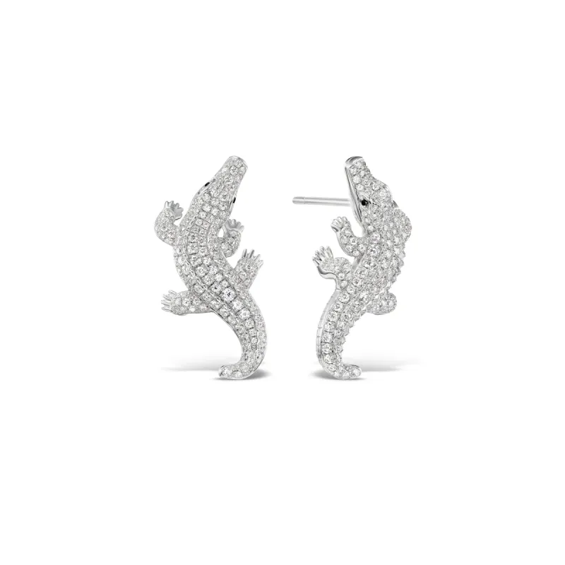 *NEW* Paved Diamond Alligator Earrings sold by Stoned Fine Jewelry