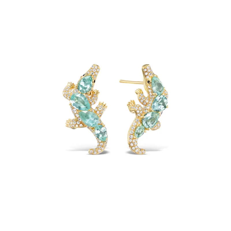 *NEW* Paraíba Alligator Earrings sold by Stoned Fine Jewelry