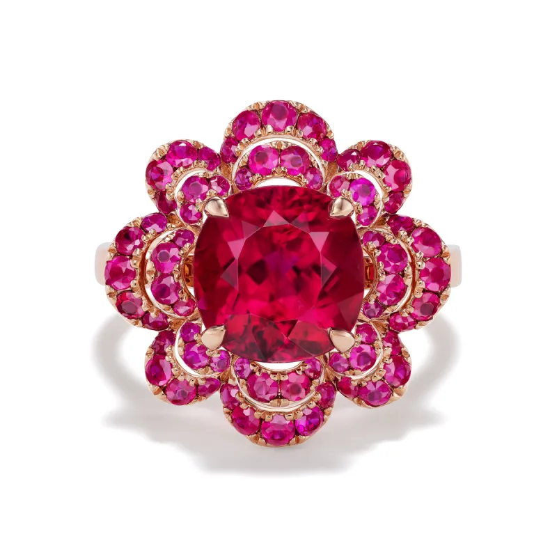 *NEW* Camellia Rubellite Flower Ring sold by Stoned Fine Jewelry