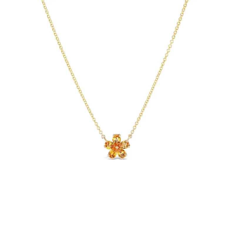 *NEW* Mini Forget-Me-Not Mandarin Garnet Necklace made by Stoned Fine Jewelry