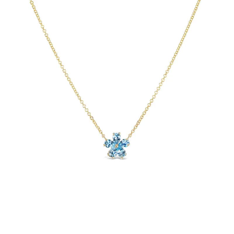 *NEW* Mini Forget-Me-Not Santa Maria Aquamarine Necklace sold by Stoned Fine Jewelry