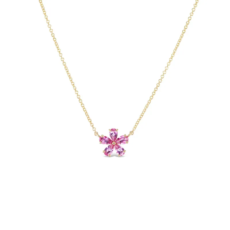 *NEW* Small Forget-Me-Not Pink Tourmaline Necklace sold by Stoned Fine Jewelry