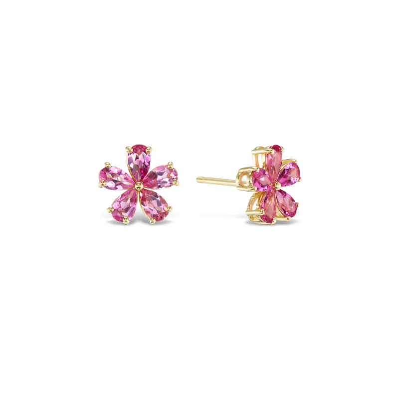 *NEW* Small Forget-Me-Not Pink Tourmaline Earrings sold by Stoned Fine Jewelry
