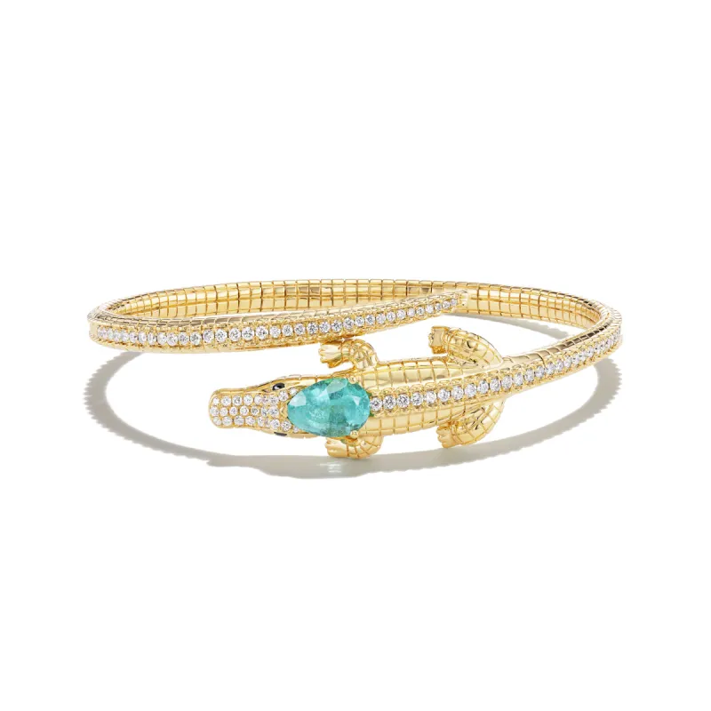 *NEW* Paraíba Alligator Bangle sold by Stoned Fine Jewelry