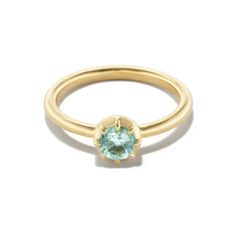 Bespoke 0.33 Carat Round Paraíba Tourmaline Pinky Ring sold by Stoned Fine Jewelry