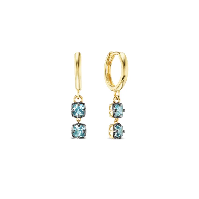 *NEW* Bespoke 0.51 Carat Cushion Paraíba Tourmaline Collet Earrings made by Stoned Fine Jewelry