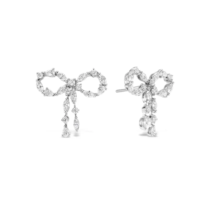 *NEW* Mixed Shape Diamond Bow Earrings made by Stoned Fine Jewelry