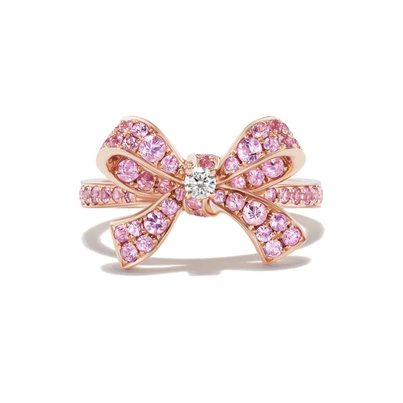 *NEW* Pink Sapphire Bow Ring made by Stoned Fine Jewelry