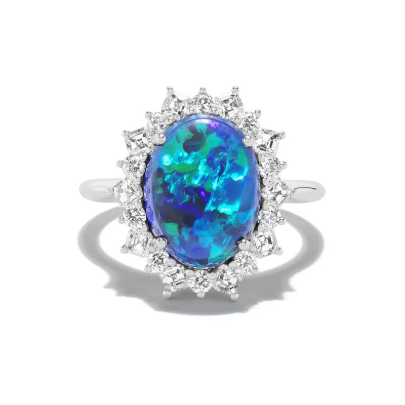 *NEW* 4.63CT Black Opal Mille Ring made by Stoned Fine Jewelry