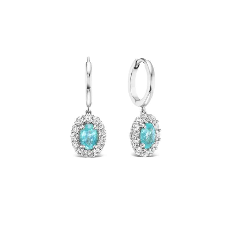 *NEW* Bespoke 0.91CTW Oval Cut Paraíba Tourmaline Bloom Earrings made by Stoned Fine Jewelry