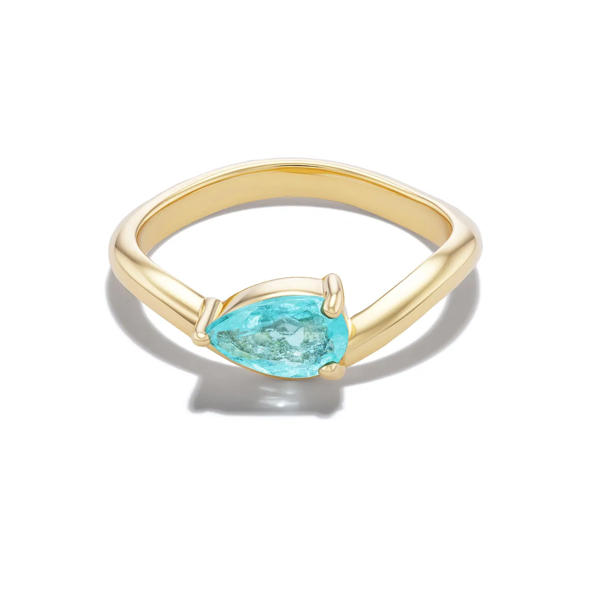 *NEW* Wave 0.46 Carat Pear Paraíba Tourmaline Pinky Ring sold by Stoned Fine Jewelry