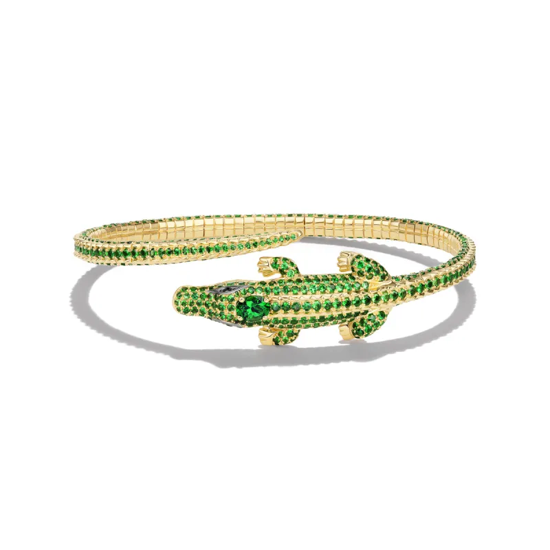 *NEW* Tsavorite Alligator Bangle made by Stoned Fine Jewelry