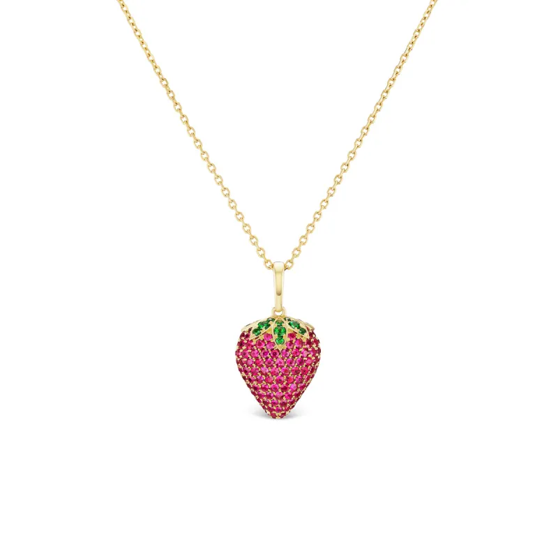 *NEW* Pavé Strawberry Pendant made by Stoned Fine Jewelry