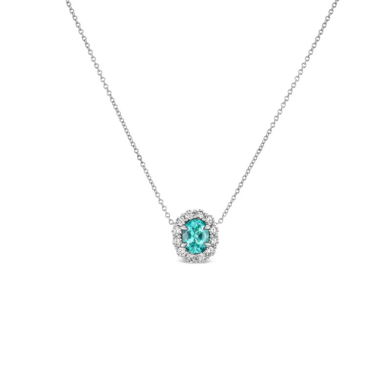 *NEW* Bespoke 1.10CT Oval Cut Paraiba Bloom Pendant made by Stoned Fine Jewelry