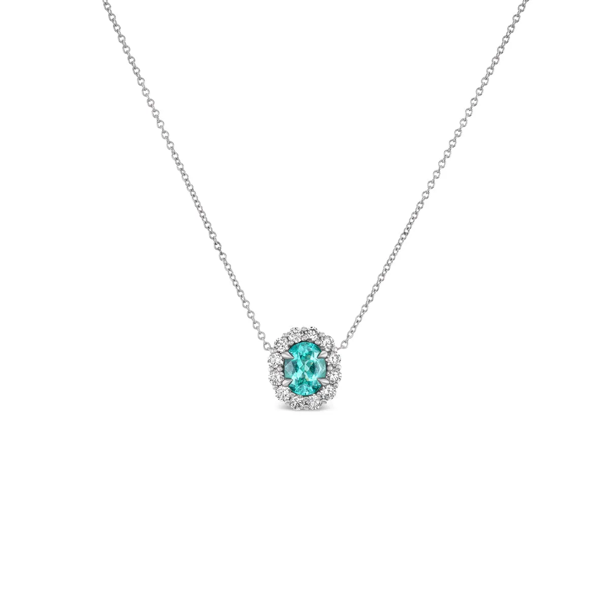 *NEW* Bespoke 1.10CT Oval Cut Paraiba Bloom Pendant sold by Stoned Fine Jewelry