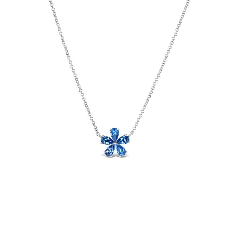 Small Forget-Me-Not Sapphire Necklace made by Stoned Fine Jewelry
