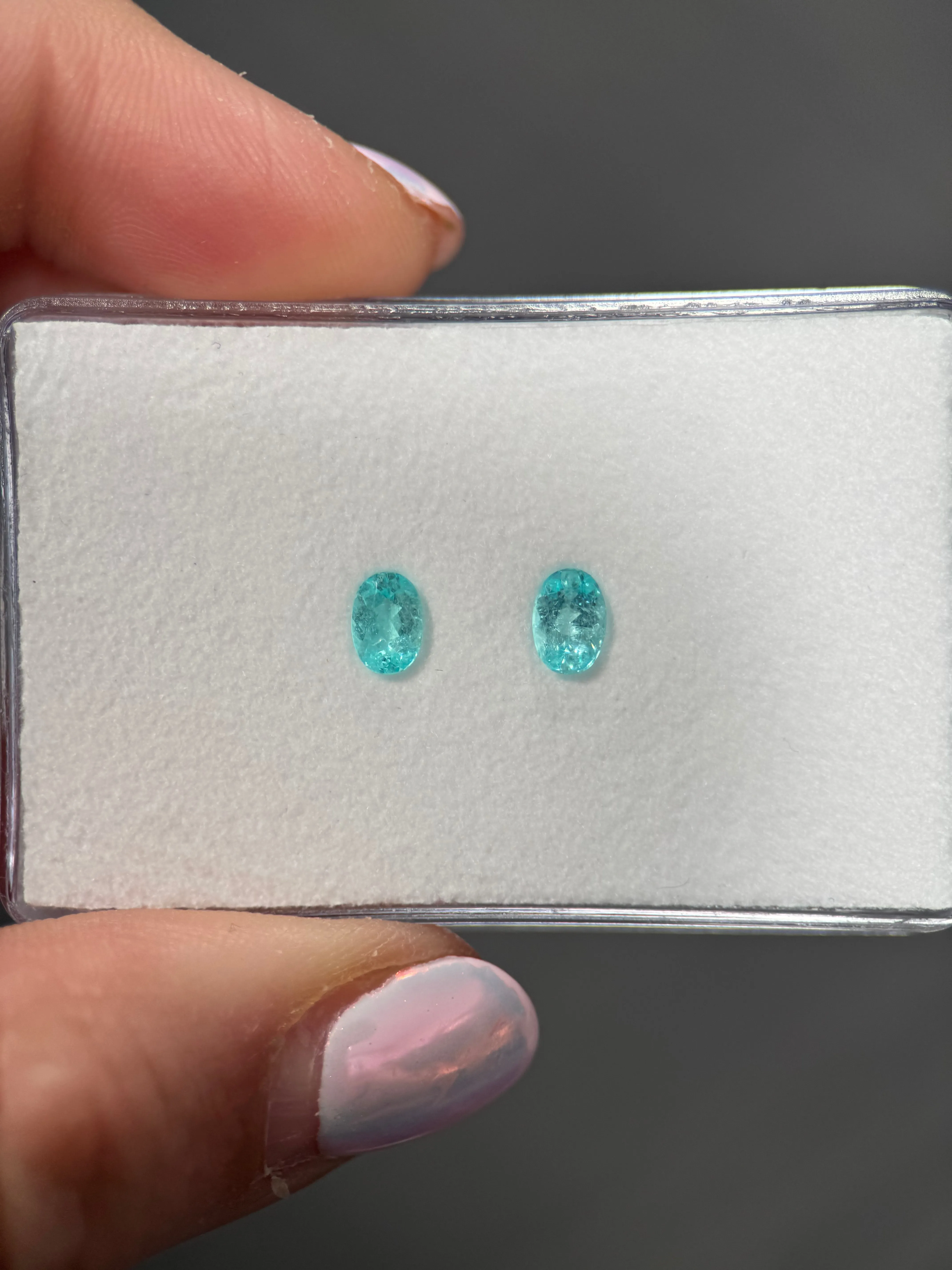 *COUTURE* Bespoke 0.89CTW Pair of Oval Cut Paraíba Tourmalines sold by Stoned Fine Jewelry product image thumbnail 2