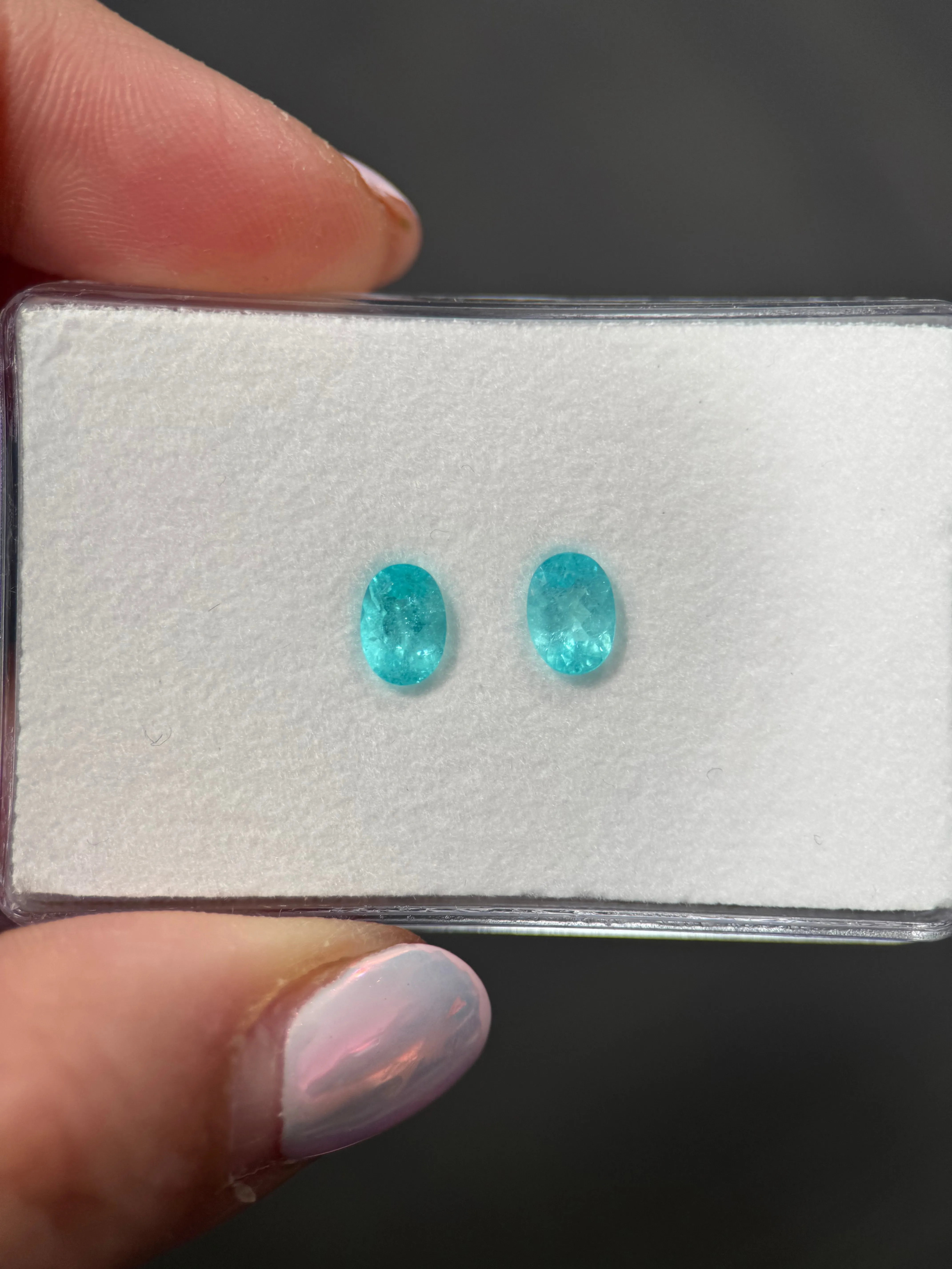 *COUTURE* Bespoke 1.78CTW Pair of Oval Cut Paraíba Tourmalines sold by Stoned Fine Jewelry product image thumbnail 2
