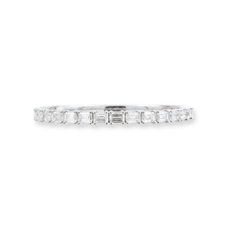 GIA Certified East West Emerald Cut Diamond Bangle made by Stoned Fine Jewelry