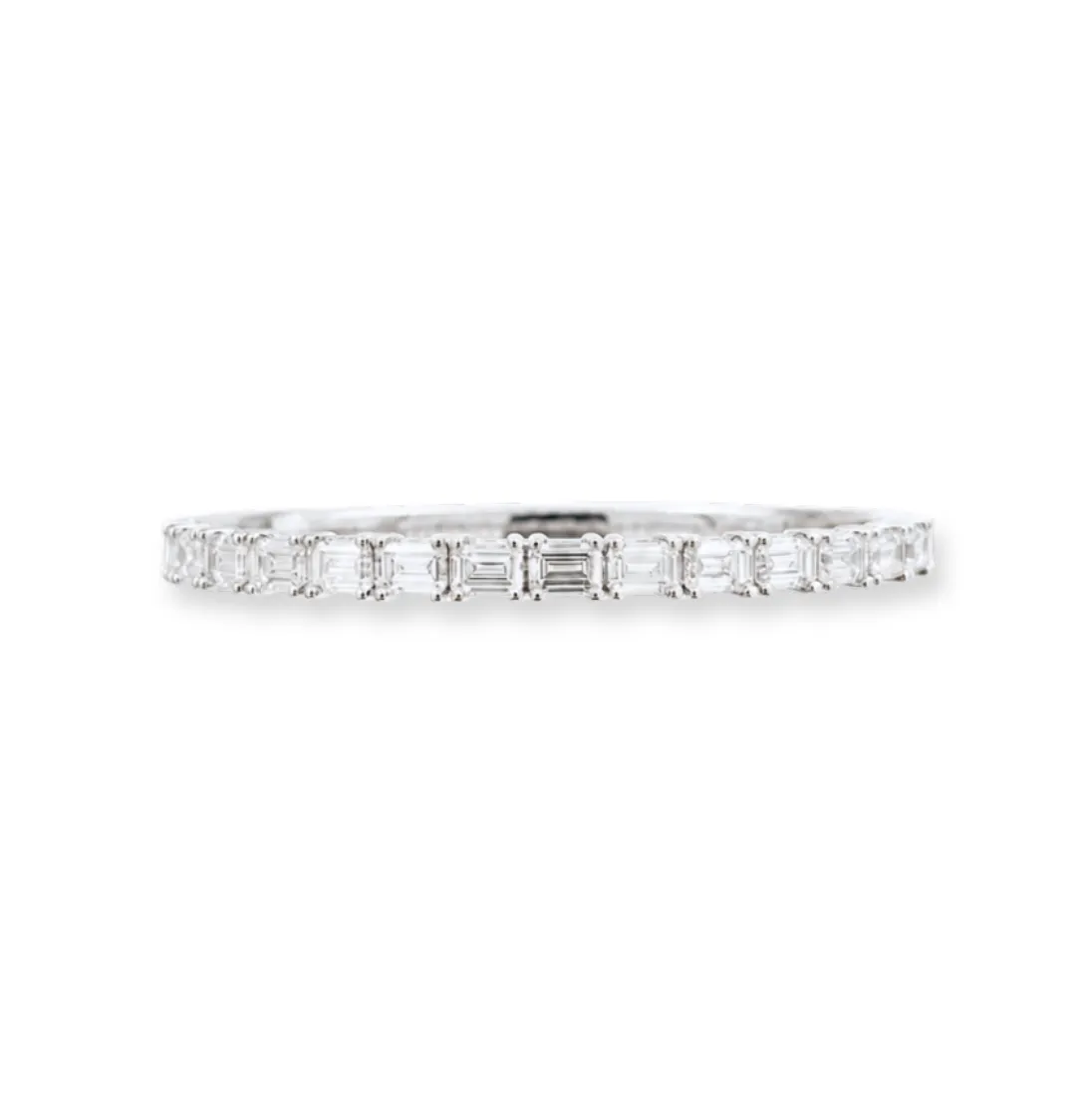 GIA Certified East West Emerald Cut Diamond Bangle sold by Stoned Fine Jewelry