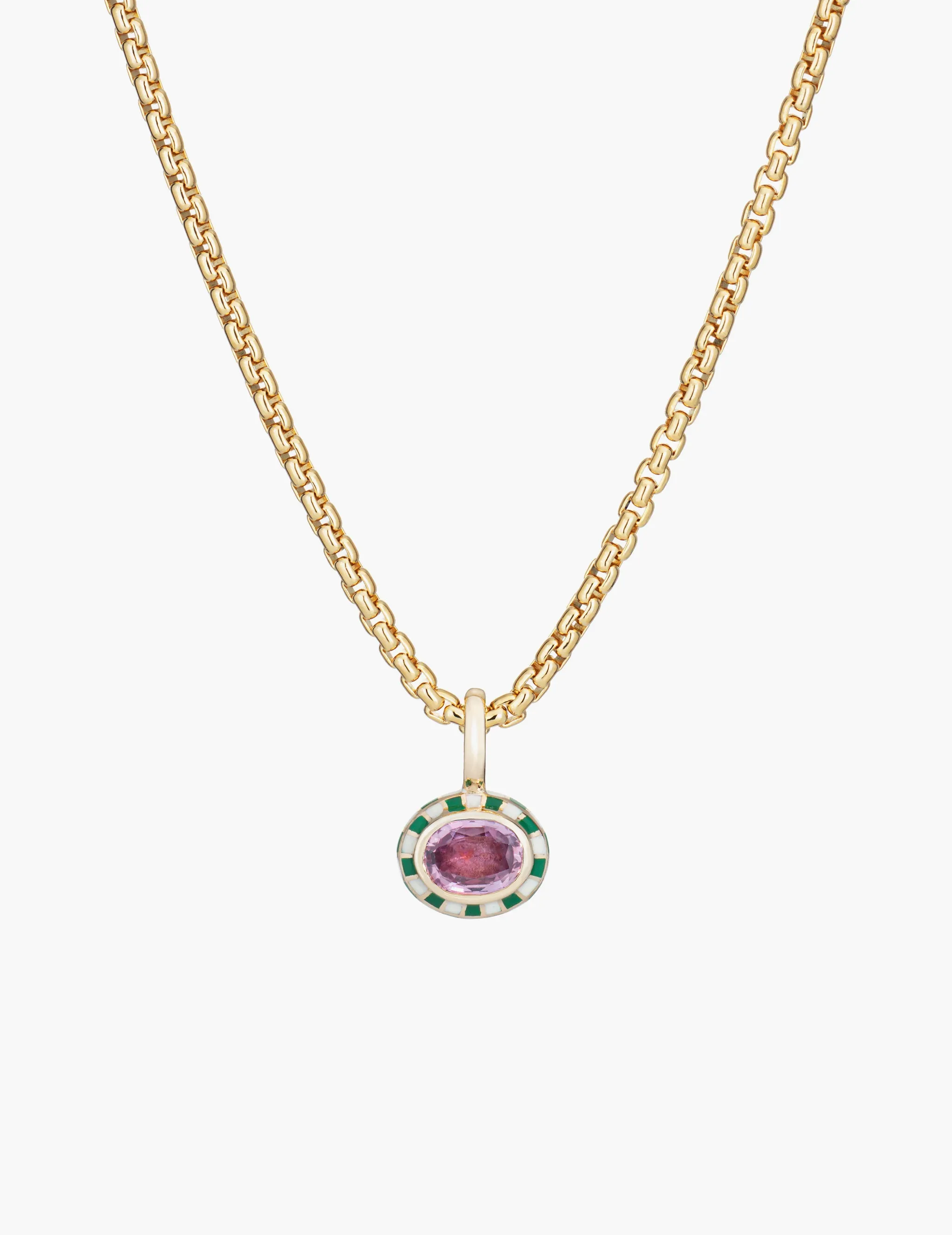 Pink Sapphire Checkered Pendant sold by Kathryn Bentley