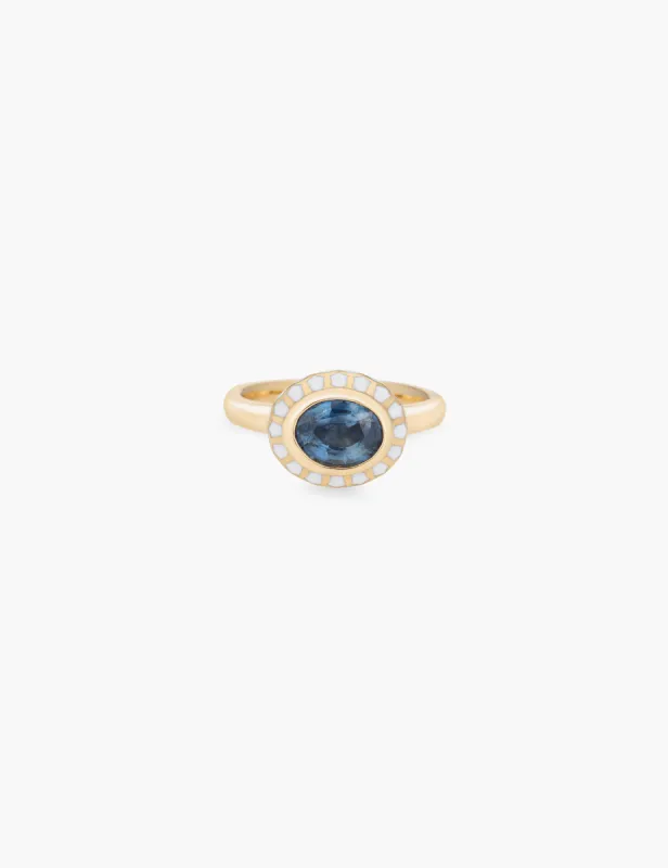 Cerulean Sapphire Floral Ring sold by Kathryn Bentley