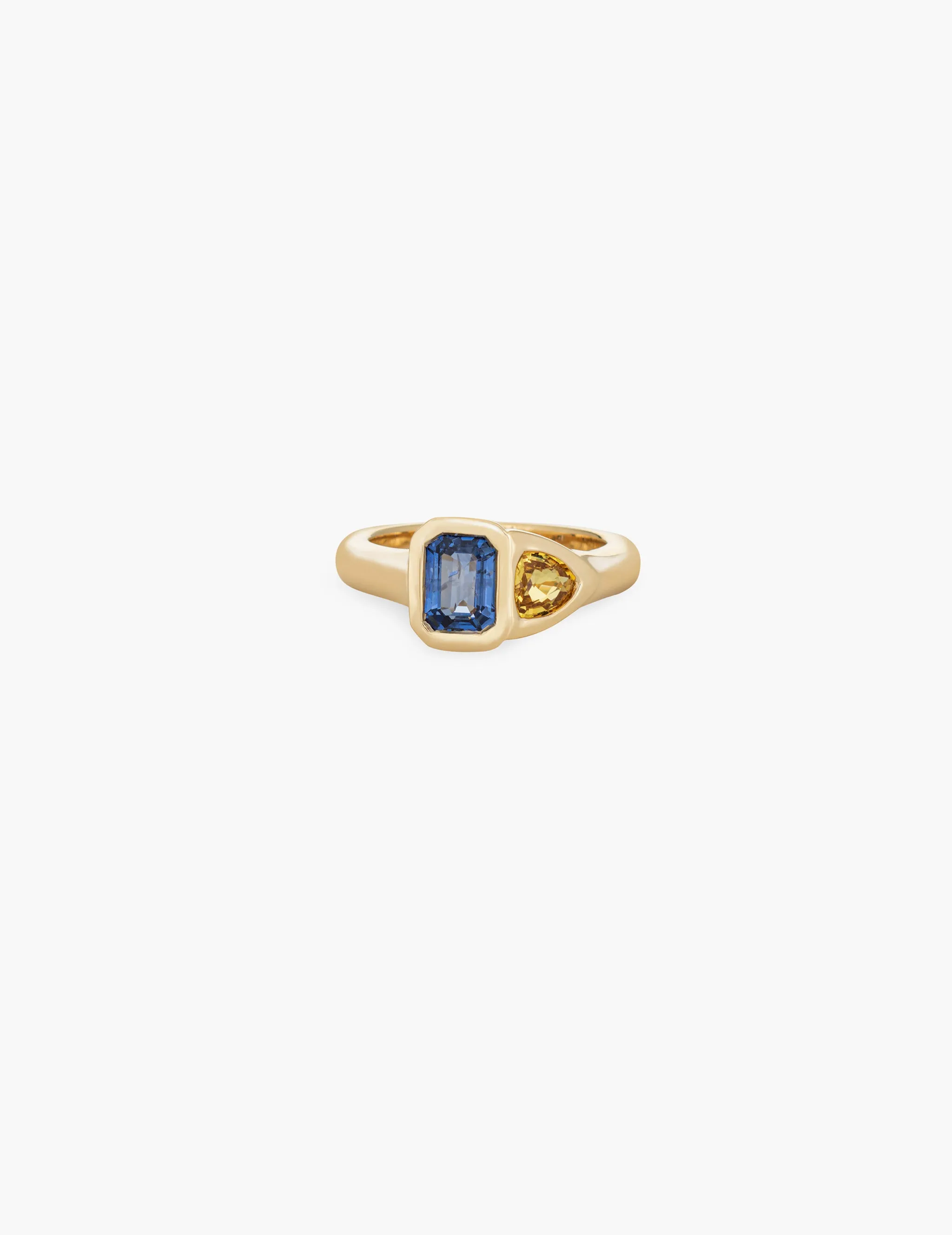 Sapphire Trillion Diptych Ring sold by Kathryn Bentley