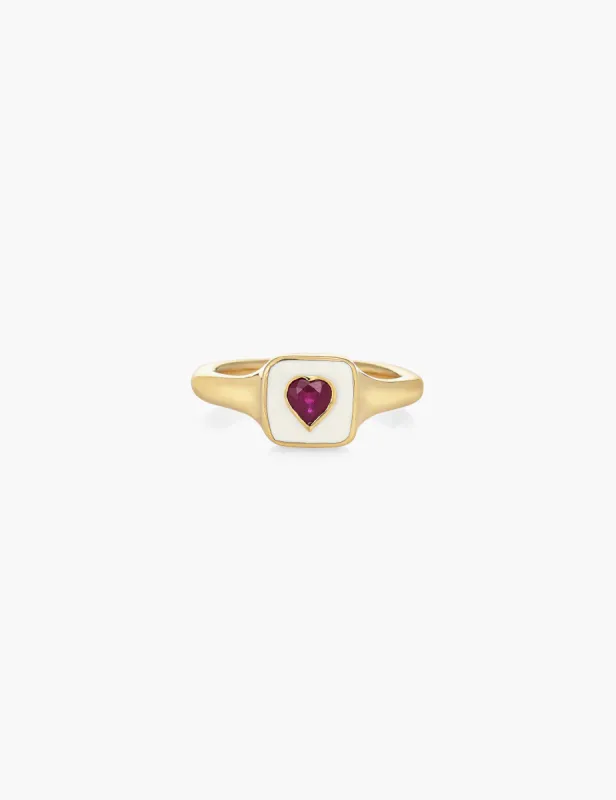 Ruby Heart Signet Ring sold by Kathryn Bentley