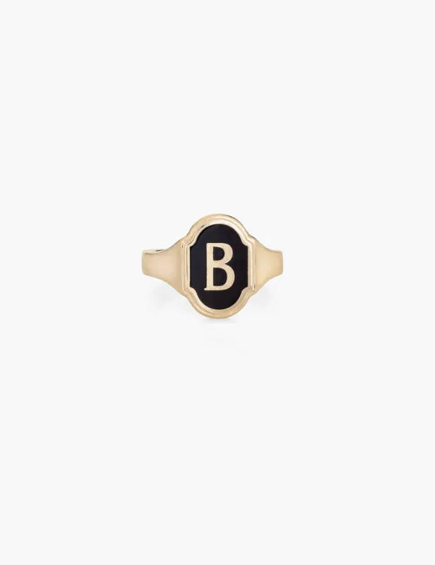Enamel Initial Ring sold by Kathryn Bentley