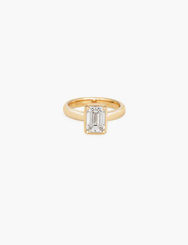 Colette Ring with 2.02ct lab grown emerald cut diamond sold by Kathryn Bentley