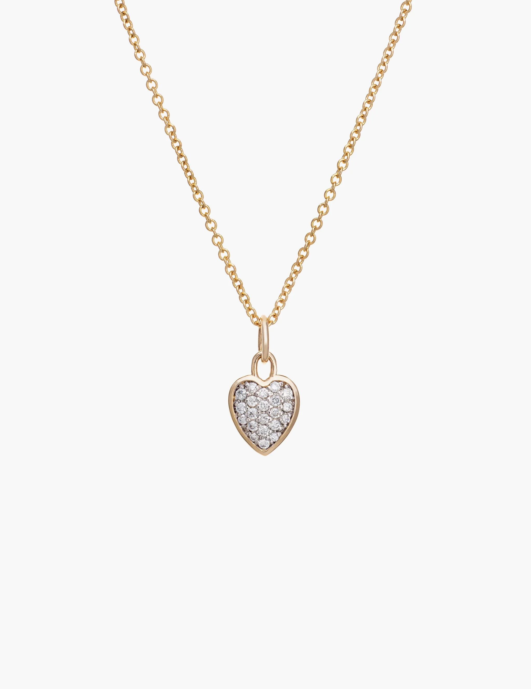Petite Pave Diamond Heart Pendant sold by Kathryn Bentley