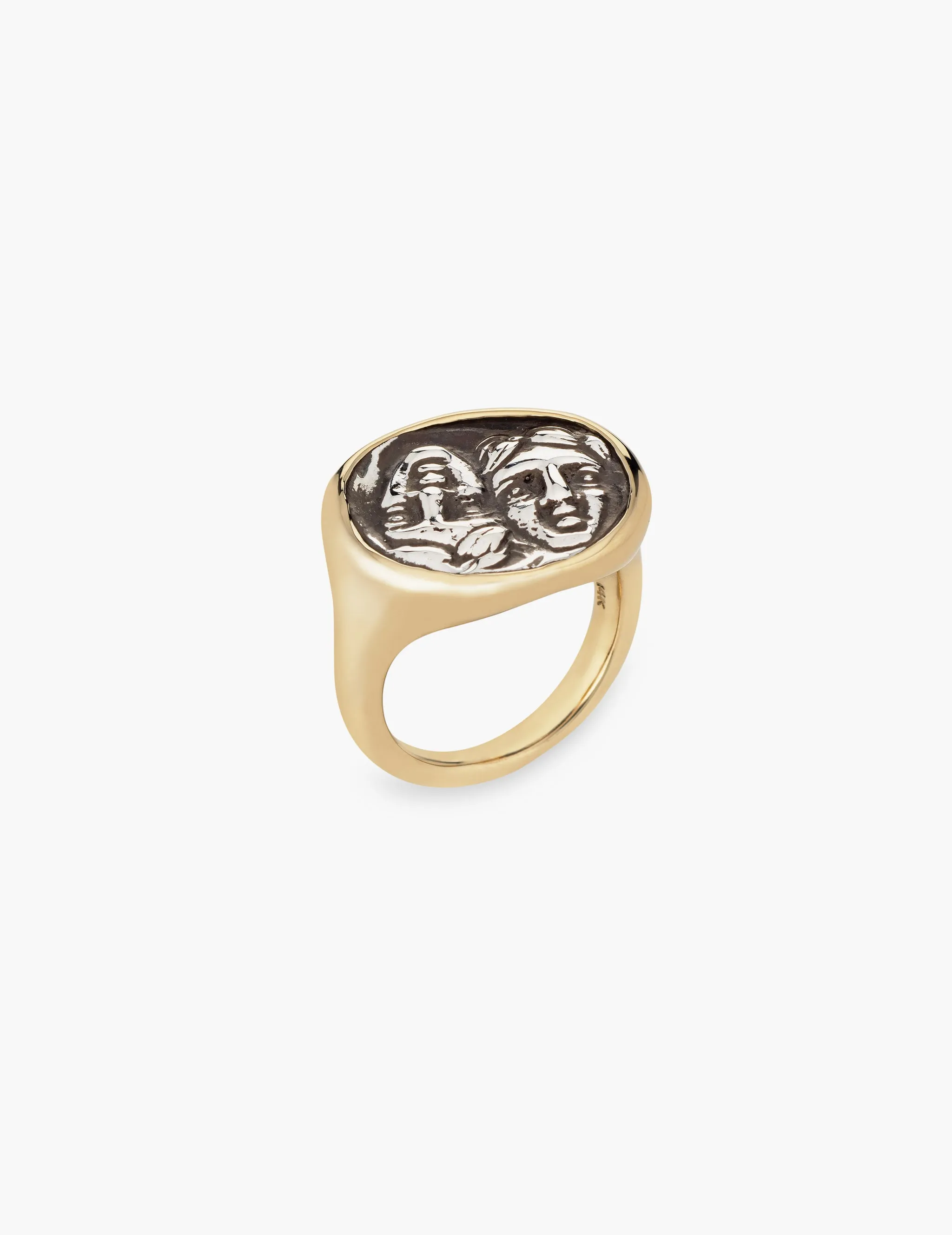 Large Gemini Coin Ring in Gold and Sterling Silver sold by Kathryn Bentley product image thumbnail 2
