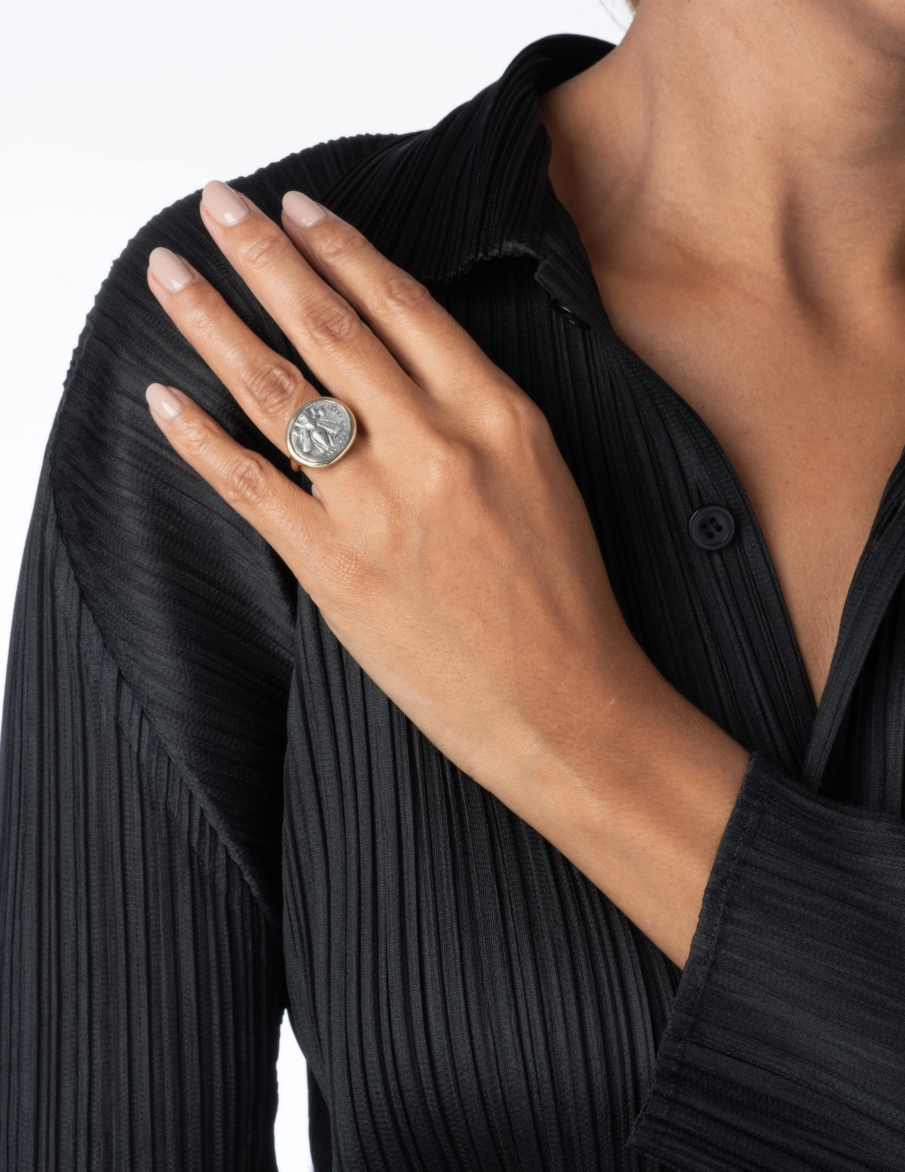 Bee Coin Ring in Gold and Sterling Silver sold by Kathryn Bentley product image thumbnail 3