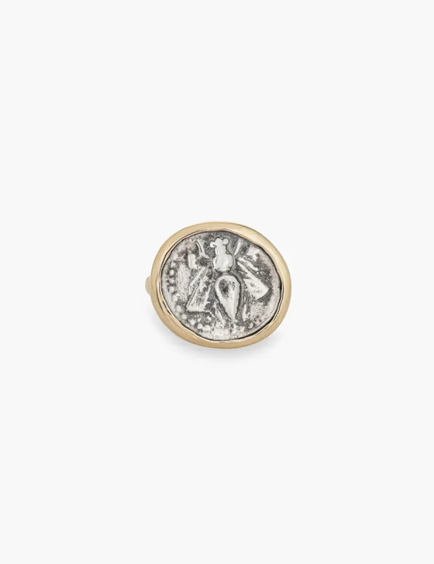 Bee Coin Ring in Gold and Sterling Silver sold by Kathryn Bentley