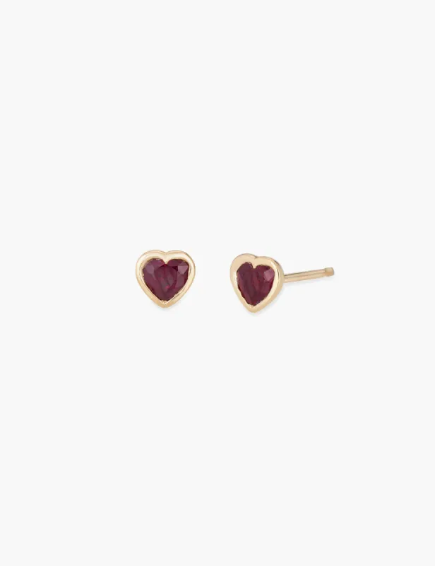 Ruby Heart Studs sold by Kathryn Bentley