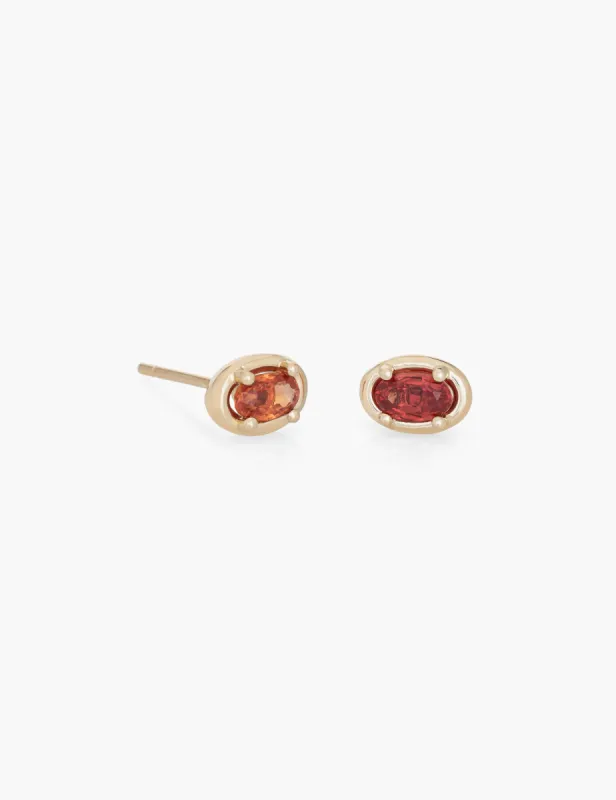 Orange Sapphire Ellipse Studs sold by Kathryn Bentley