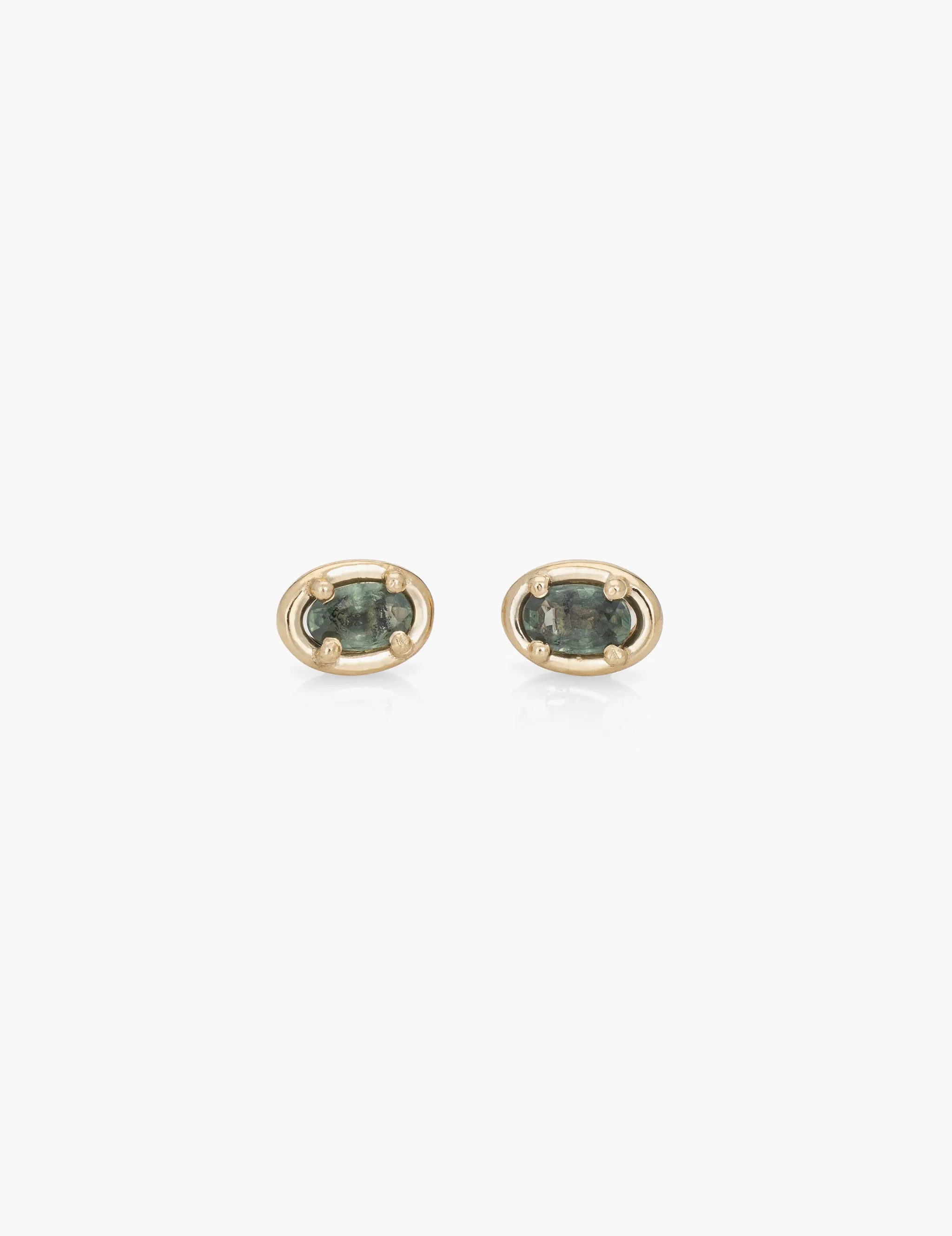 Green Sapphire Ellipse Studs sold by Kathryn Bentley
