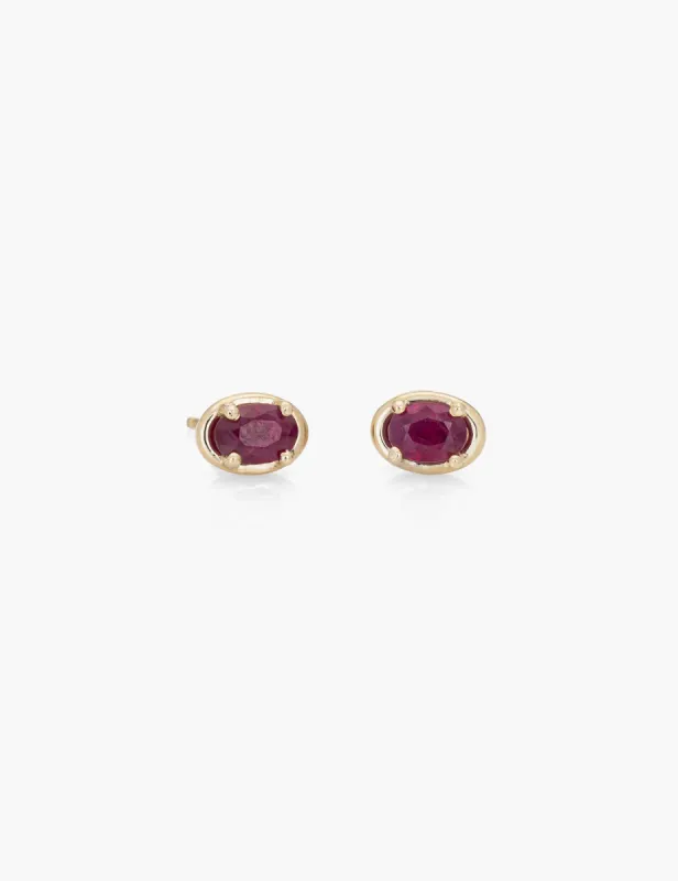 Ruby Ellipse Studs sold by Kathryn Bentley