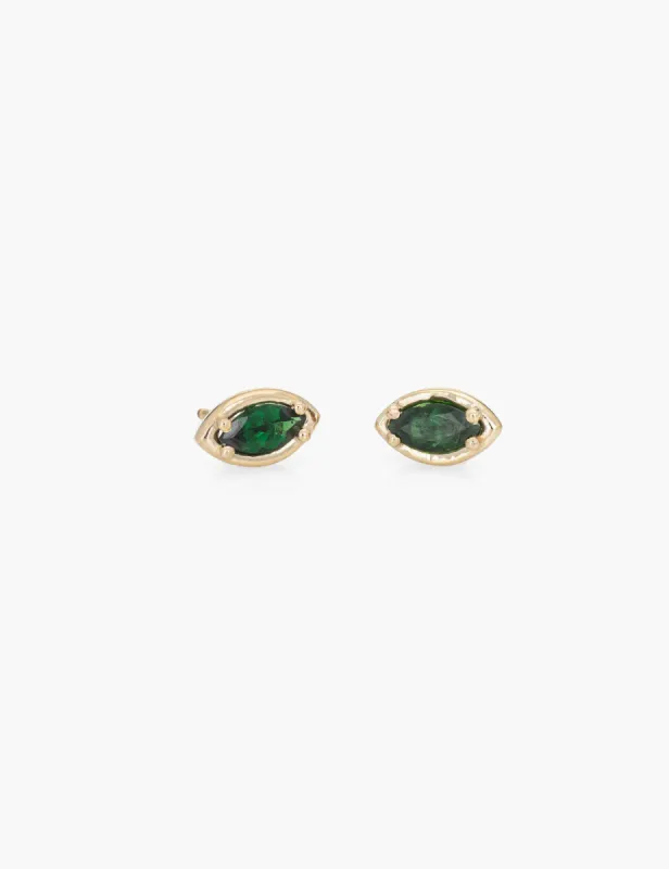 Green Tsavorite Marquise Studs made by Kathryn Bentley