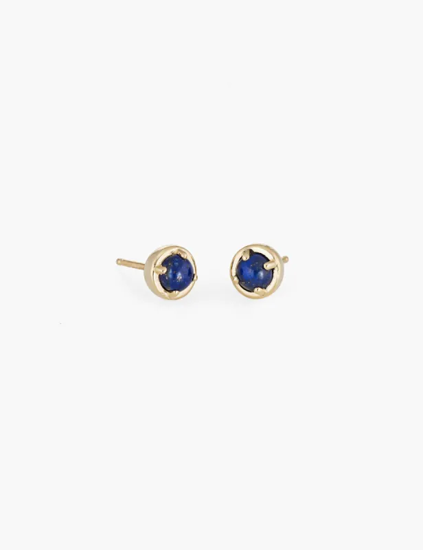 Lapis Dot Studs made by Kathryn Bentley