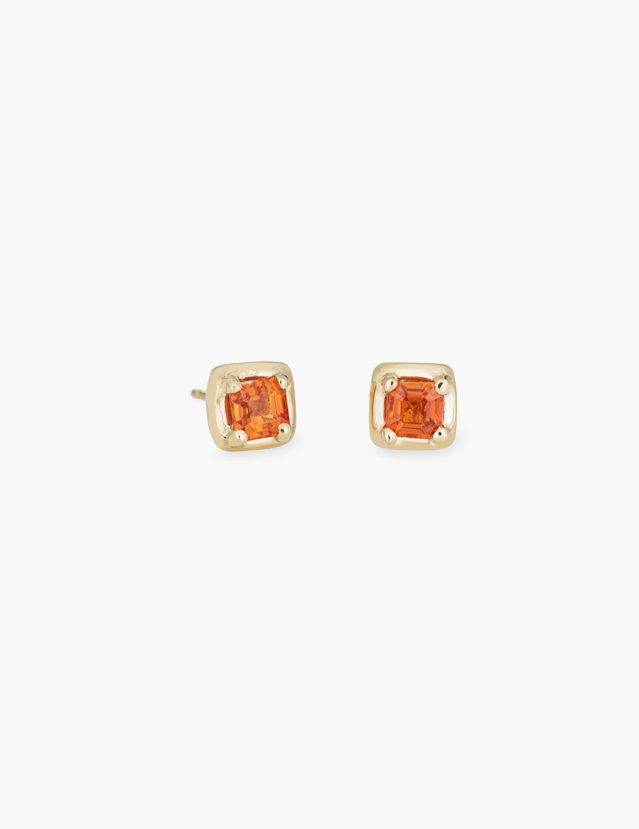Orange Sapphire Square Studs sold by Kathryn Bentley