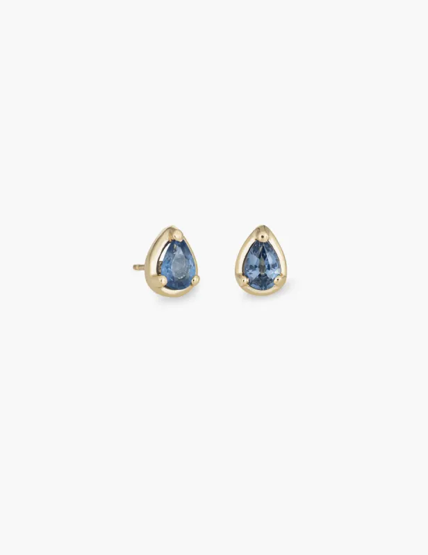 Blue Sapphire Teardrop Studs sold by Kathryn Bentley