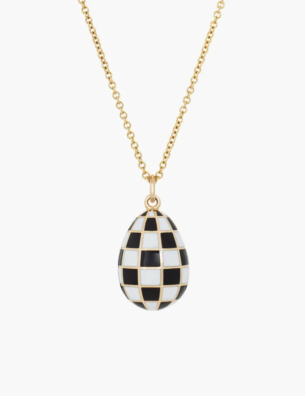 Checkered Enamel Egg Pendant sold by Kathryn Bentley