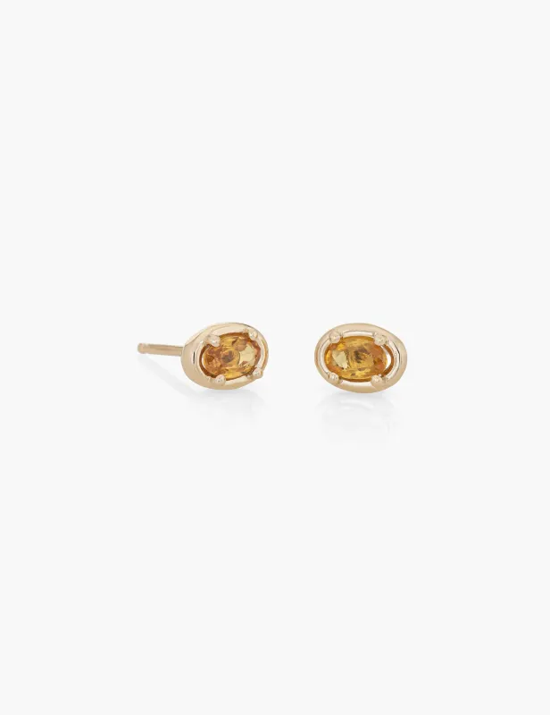 Yellow Sapphire Ellipse Studs sold by Kathryn Bentley