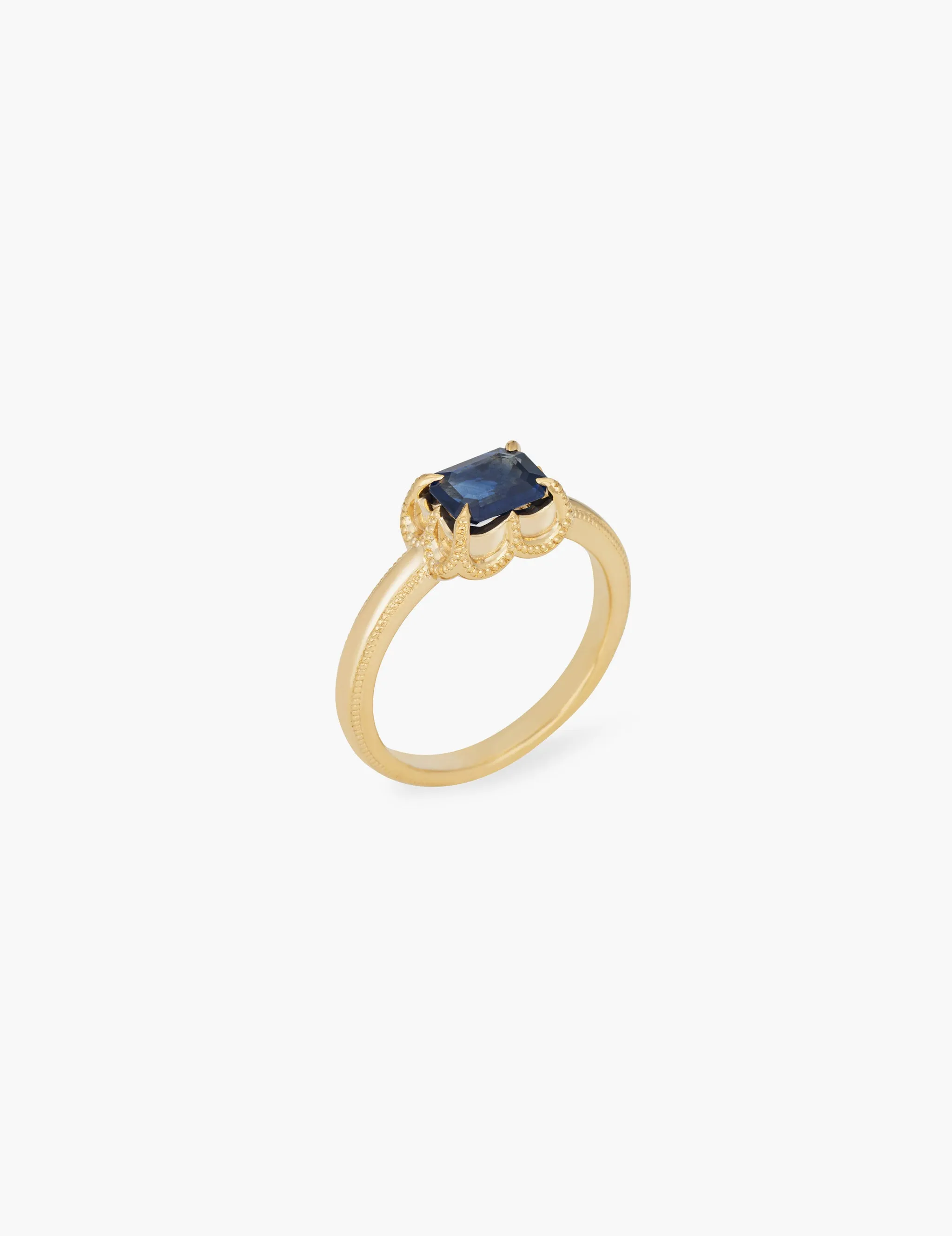 Sapphire Beaded Prong Ring sold by Kathryn Bentley product image thumbnail 2